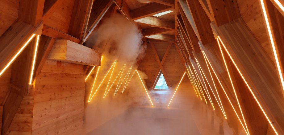 The interior of the Kevelaer inhalatorium with brine mist.